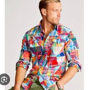 POLO Ralph Lauren Cotton Madras Patchwork Shirt NWOT
